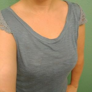 Decorative Capped Sleeve Tee Shirt